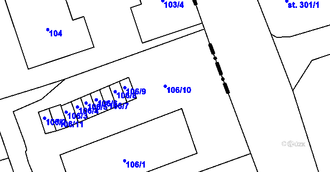 Parcela st. 106/10 v KÚ Antonínův Důl, Katastrální mapa