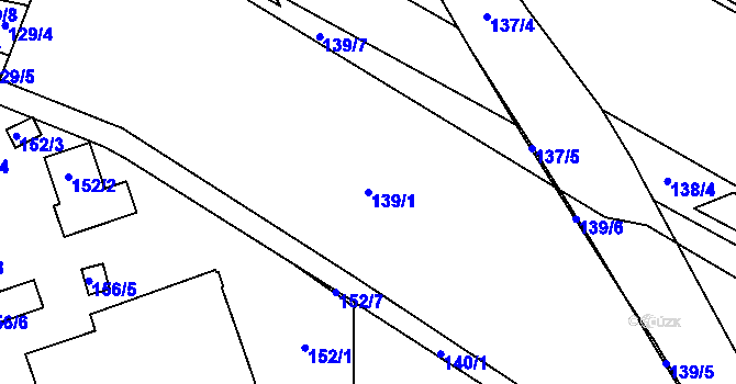 Parcela st. 139/1 v KÚ Antonínův Důl, Katastrální mapa