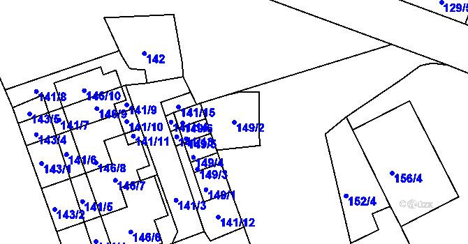Parcela st. 149/2 v KÚ Antonínův Důl, Katastrální mapa