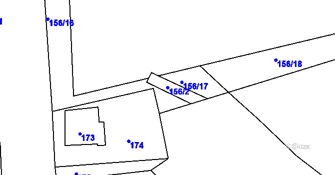 Parcela st. 156/2 v KÚ Antonínův Důl, Katastrální mapa