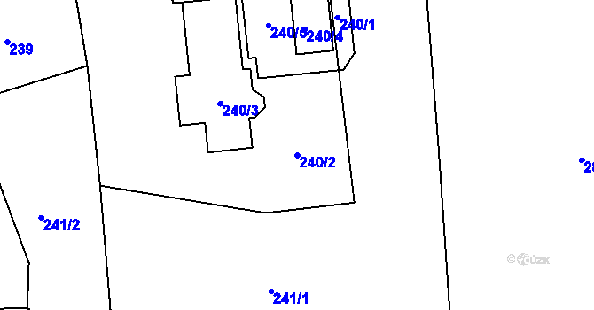 Parcela st. 240/2 v KÚ Antonínův Důl, Katastrální mapa