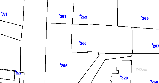 Parcela st. 266 v KÚ Antonínův Důl, Katastrální mapa