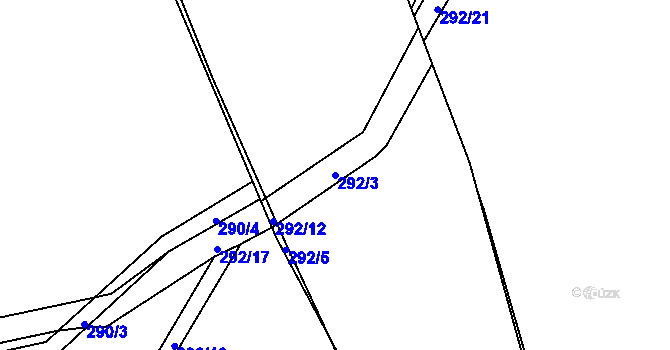 Parcela st. 292/3 v KÚ Antonínův Důl, Katastrální mapa