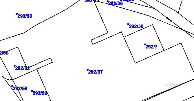 Parcela st. 292/7 v KÚ Antonínův Důl, Katastrální mapa