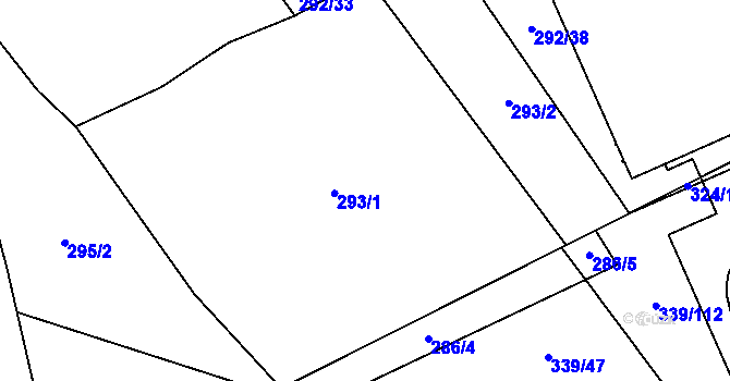 Parcela st. 293 v KÚ Antonínův Důl, Katastrální mapa