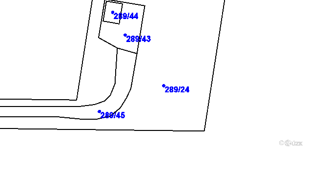 Parcela st. 289/24 v KÚ Antonínův Důl, Katastrální mapa