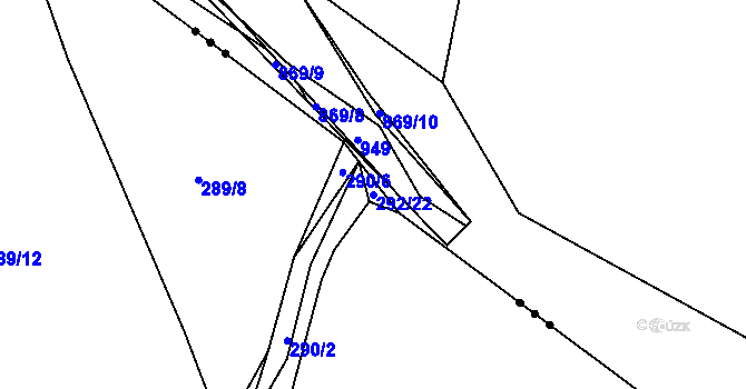 Parcela st. 292/22 v KÚ Antonínův Důl, Katastrální mapa