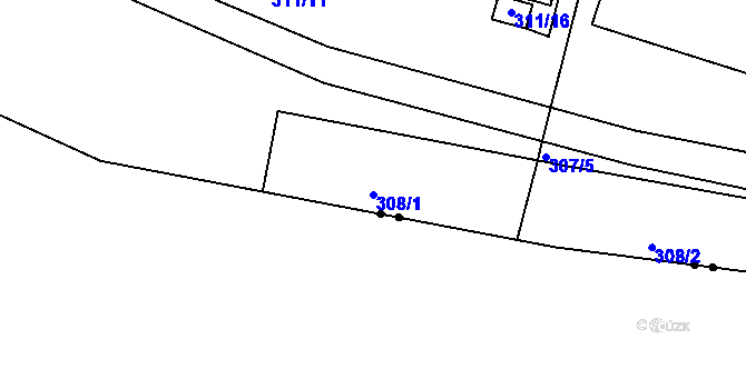 Parcela st. 308/1 v KÚ Antonínův Důl, Katastrální mapa