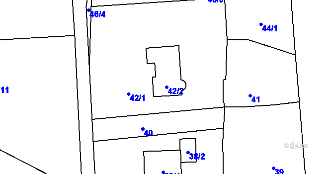 Parcela st. 42/2 v KÚ Antonínův Důl, Katastrální mapa