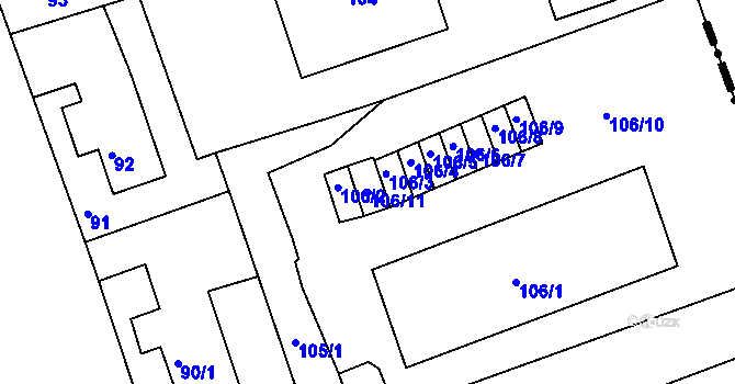 Parcela st. 106/11 v KÚ Antonínův Důl, Katastrální mapa