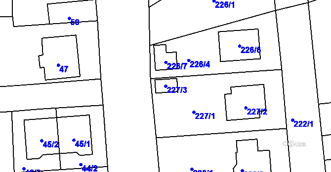 Parcela st. 227/3 v KÚ Antonínův Důl, Katastrální mapa