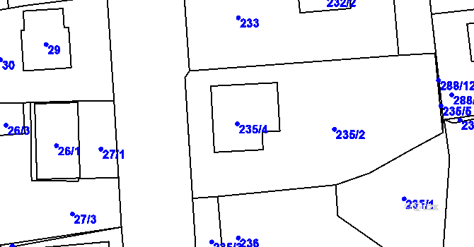 Parcela st. 235/4 v KÚ Antonínův Důl, Katastrální mapa