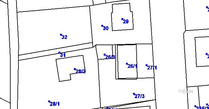 Parcela st. 26/3 v KÚ Antonínův Důl, Katastrální mapa