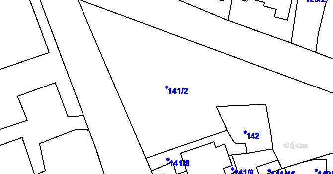 Parcela st. 141/2 v KÚ Antonínův Důl, Katastrální mapa