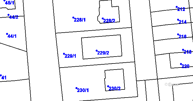 Parcela st. 229/2 v KÚ Antonínův Důl, Katastrální mapa