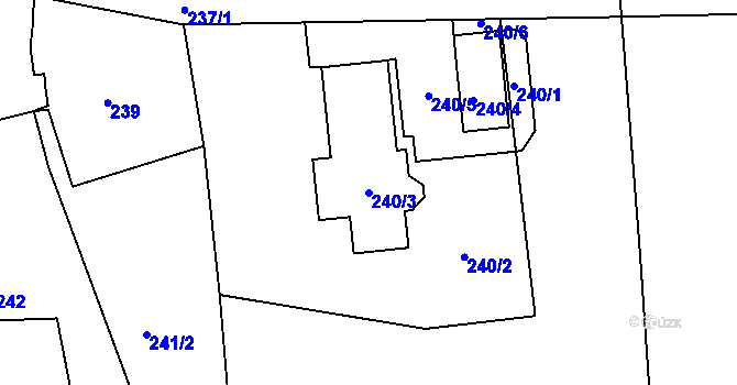 Parcela st. 240/3 v KÚ Antonínův Důl, Katastrální mapa