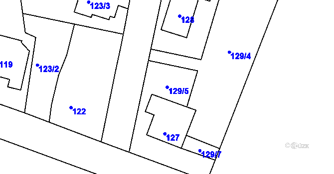Parcela st. 129/5 v KÚ Antonínův Důl, Katastrální mapa