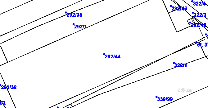 Parcela st. 292/44 v KÚ Antonínův Důl, Katastrální mapa