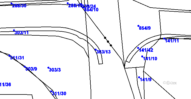 Parcela st. 303/13 v KÚ Antonínův Důl, Katastrální mapa