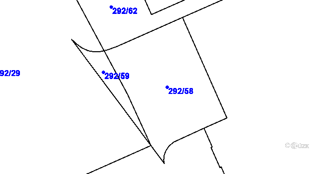 Parcela st. 292/58 v KÚ Antonínův Důl, Katastrální mapa