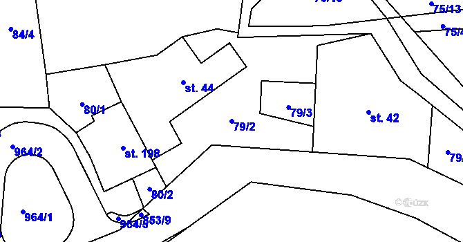Parcela st. 79/2 v KÚ Střítež u Jihlavy, Katastrální mapa