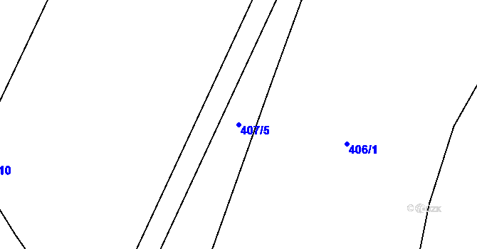 Parcela st. 407/5 v KÚ Střítež u Jihlavy, Katastrální mapa