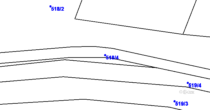 Parcela st. 518/4 v KÚ Střítež u Jihlavy, Katastrální mapa
