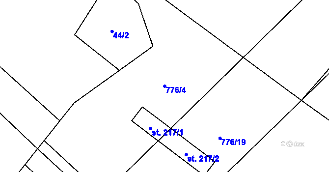 Parcela st. 776/4 v KÚ Střítež u Jihlavy, Katastrální mapa