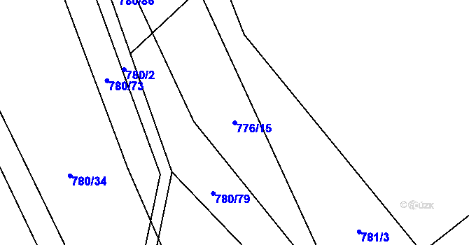 Parcela st. 776/15 v KÚ Střítež u Jihlavy, Katastrální mapa