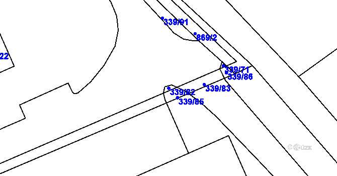 Parcela st. 339/82 v KÚ Střítež u Jihlavy, Katastrální mapa