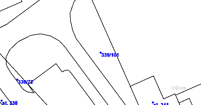 Parcela st. 339/101 v KÚ Střítež u Jihlavy, Katastrální mapa