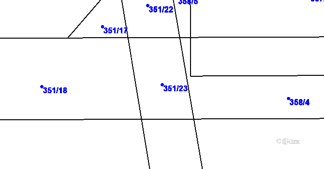 Parcela st. 351/23 v KÚ Střítež u Jihlavy, Katastrální mapa