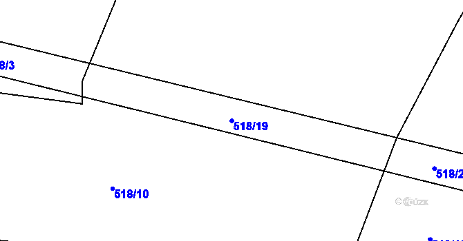 Parcela st. 518/19 v KÚ Střítež u Jihlavy, Katastrální mapa