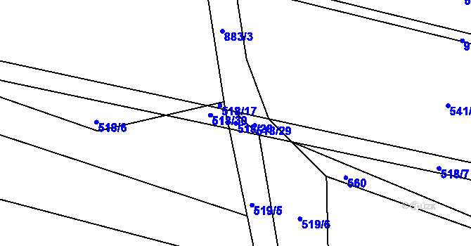 Parcela st. 518/28 v KÚ Střítež u Jihlavy, Katastrální mapa