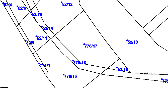 Parcela st. 776/17 v KÚ Střítež u Jihlavy, Katastrální mapa