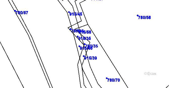 Parcela st. 780/35 v KÚ Střítež u Jihlavy, Katastrální mapa
