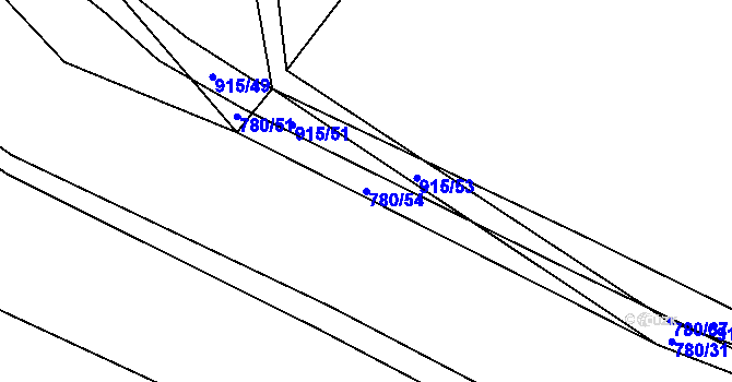 Parcela st. 780/54 v KÚ Střítež u Jihlavy, Katastrální mapa