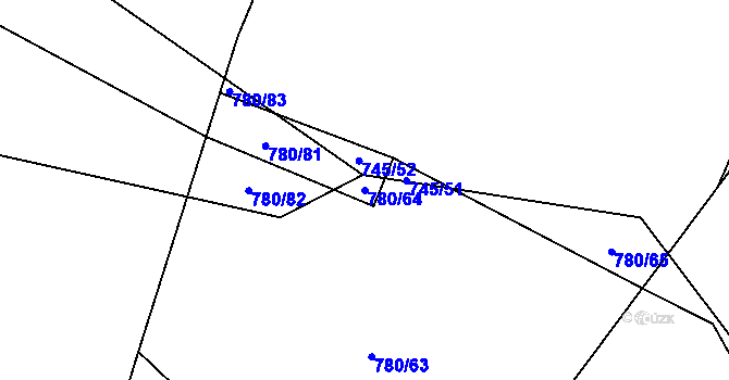 Parcela st. 780/64 v KÚ Střítež u Jihlavy, Katastrální mapa