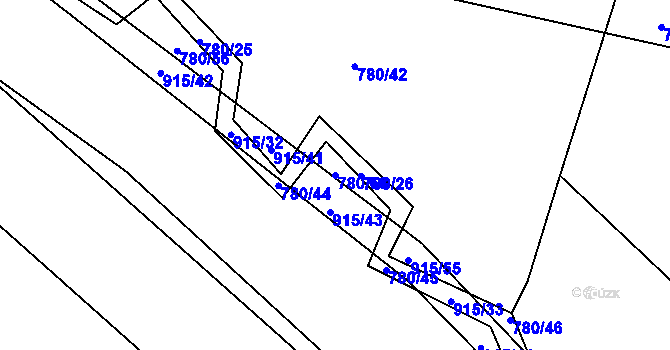 Parcela st. 780/68 v KÚ Střítež u Jihlavy, Katastrální mapa