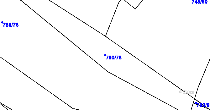 Parcela st. 780/78 v KÚ Střítež u Jihlavy, Katastrální mapa