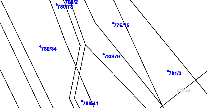 Parcela st. 780/79 v KÚ Střítež u Jihlavy, Katastrální mapa