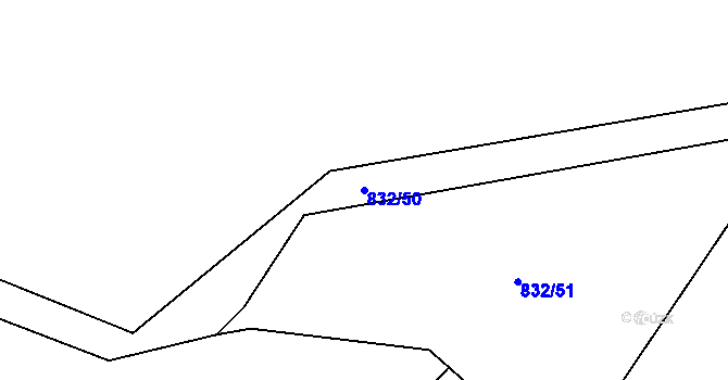 Parcela st. 832/50 v KÚ Střítež u Jihlavy, Katastrální mapa