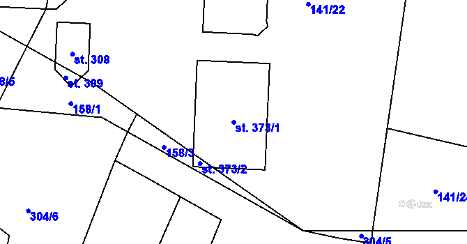 Parcela st. 373/1 v KÚ Střítež u Jihlavy, Katastrální mapa