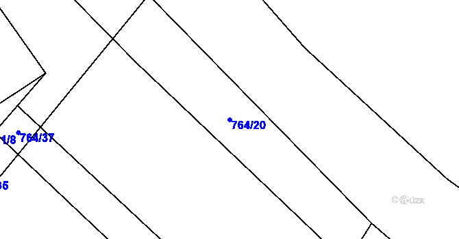 Parcela st. 764/20 v KÚ Střítež u Třebíče, Katastrální mapa