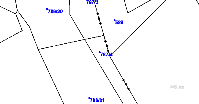 Parcela st. 787/4 v KÚ Střítež u Třebíče, Katastrální mapa