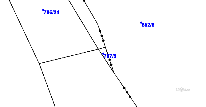 Parcela st. 787/5 v KÚ Střítež u Třebíče, Katastrální mapa