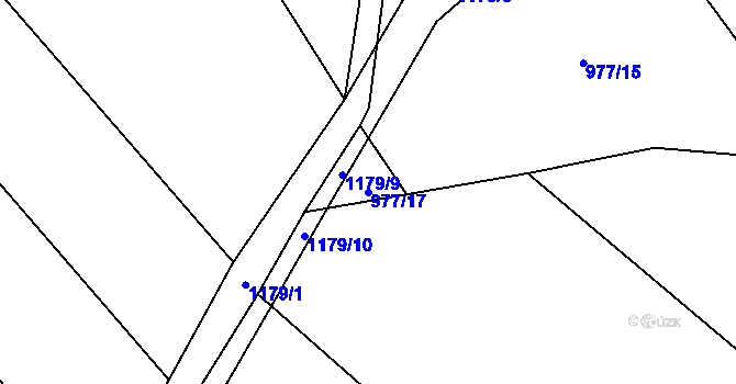Parcela st. 977/17 v KÚ Střítež u Třebíče, Katastrální mapa