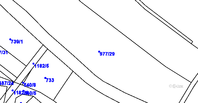 Parcela st. 977/29 v KÚ Střítež u Třebíče, Katastrální mapa