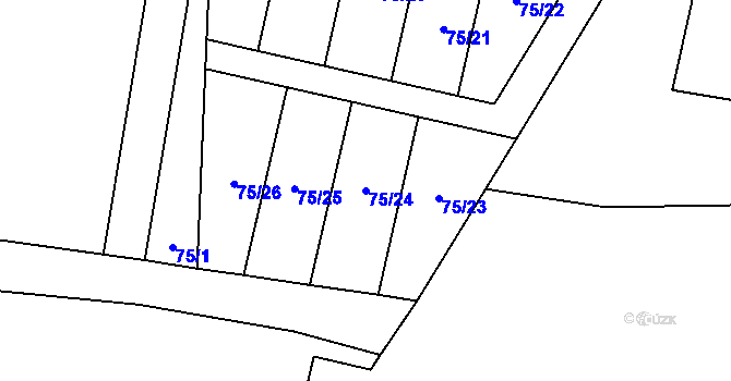 Parcela st. 75/24 v KÚ Střítež, Katastrální mapa