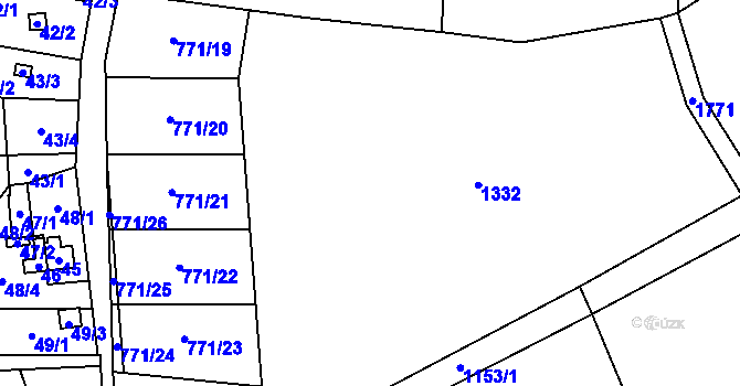 Parcela st. 771/8 v KÚ Střítež, Katastrální mapa